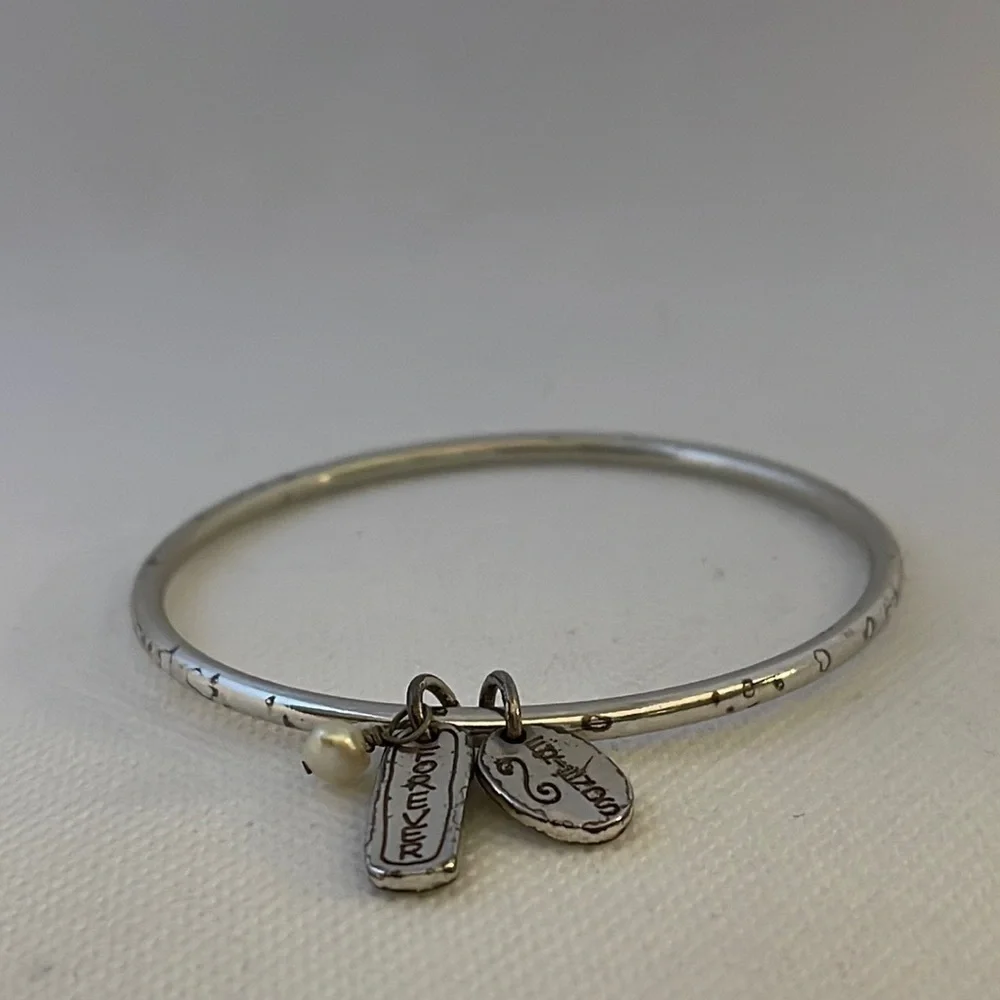 Brighton and Alex & Ani Silver Bangle Bracelets Cross, Cupcake, Friends Forever